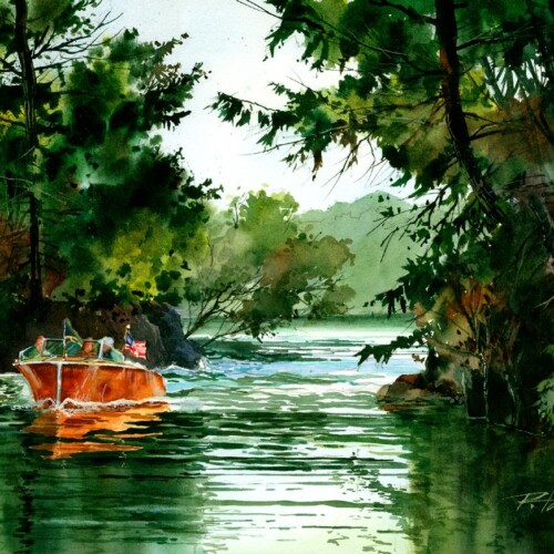 "Smuggler's Cove"-Canvas print 8" x 10" Framed $115